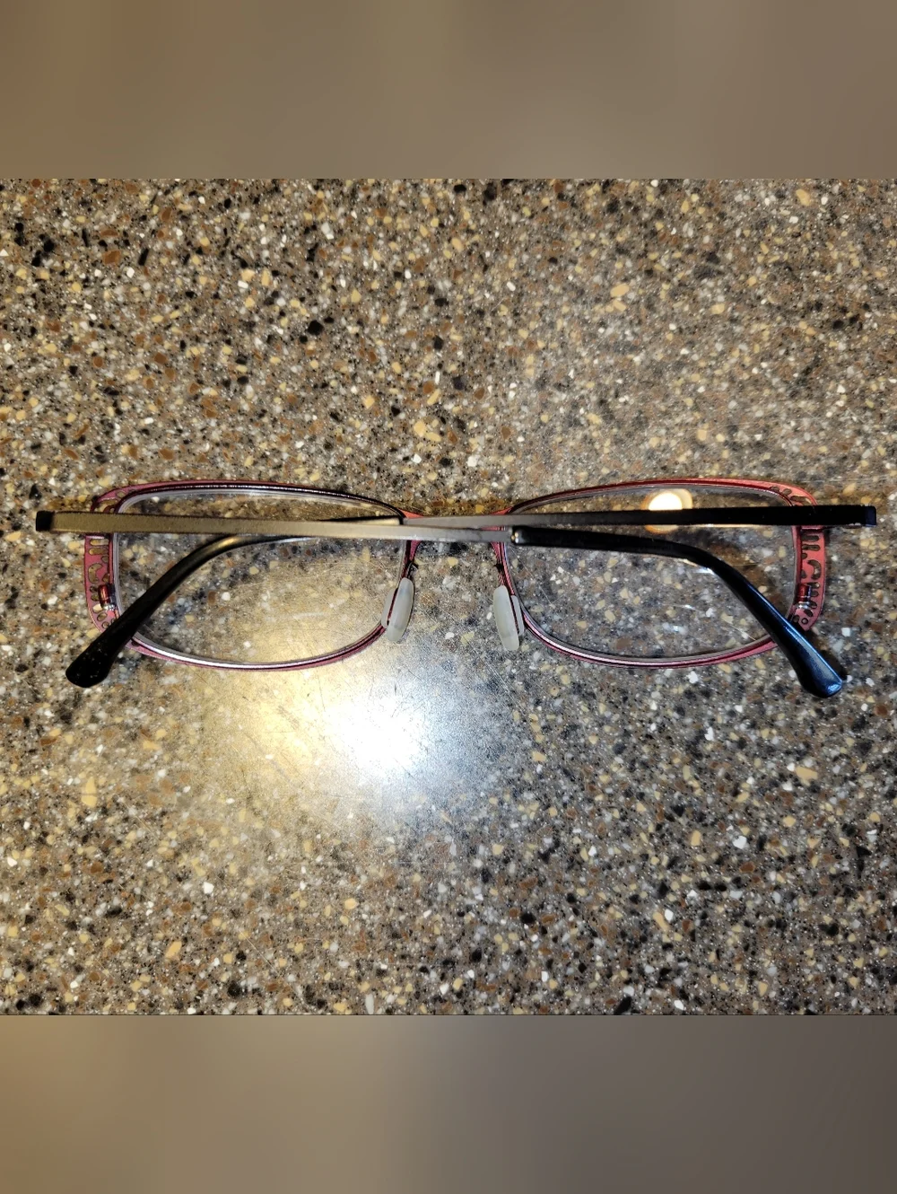 Zenni Rectangle Glasses Frames Black/Burgundy Cutout Scroll  - Retired / Rare